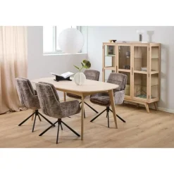 Tuvra Vitrinekast Laag Naturel Eiken 140cm