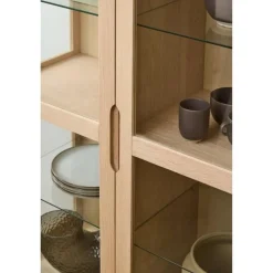 Tuvra Vitrinekast Laag Naturel Eiken 140cm