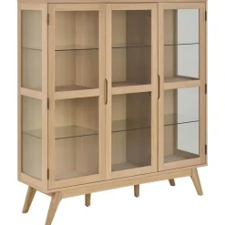Tuvra Vitrinekast Laag Naturel Eiken 140cm