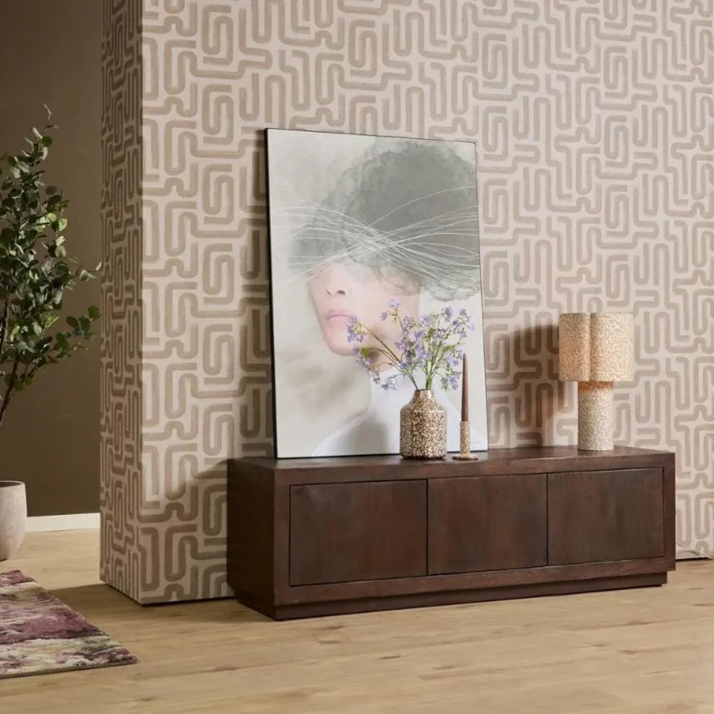 Tv meubel Dortmund Walnoot 150cm