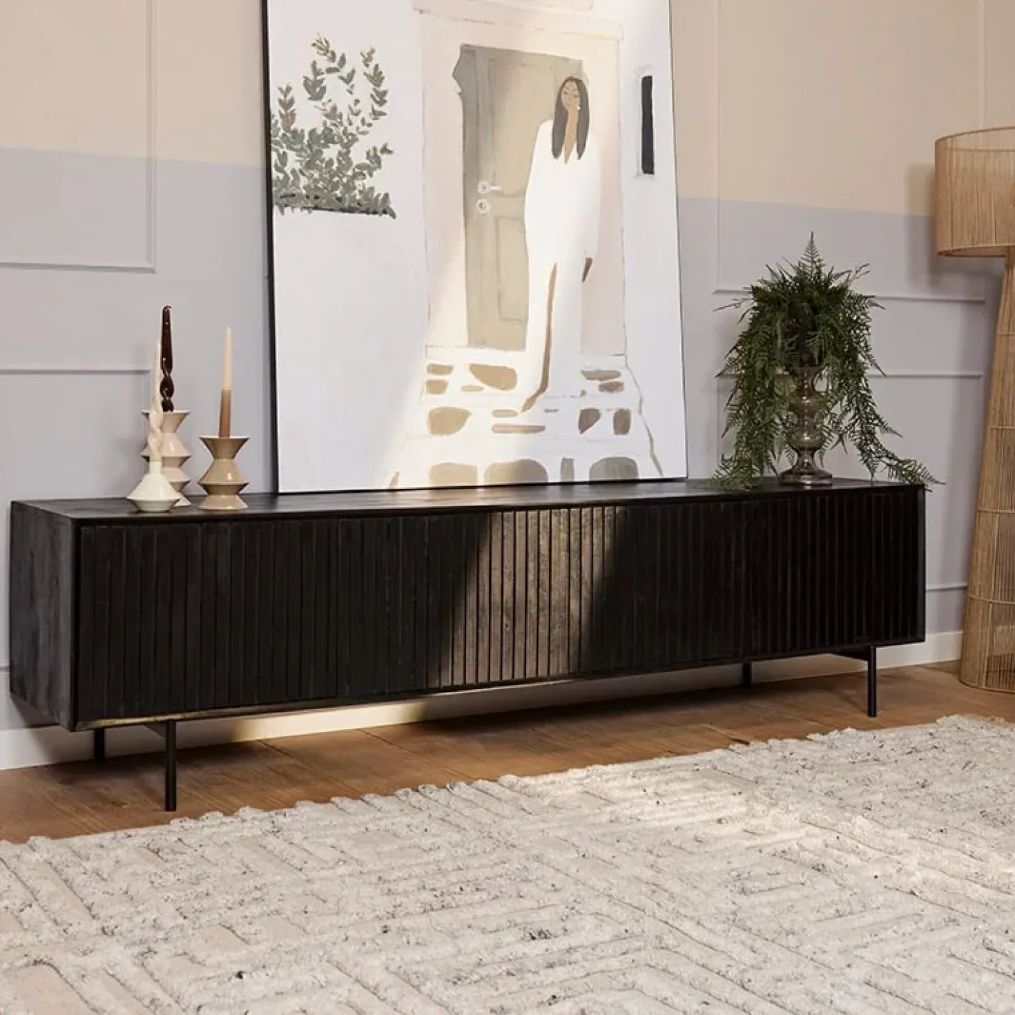 Tv meubel Martin 210 cm zwart