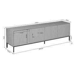 Tv meubel Martin Walnoot 210cm