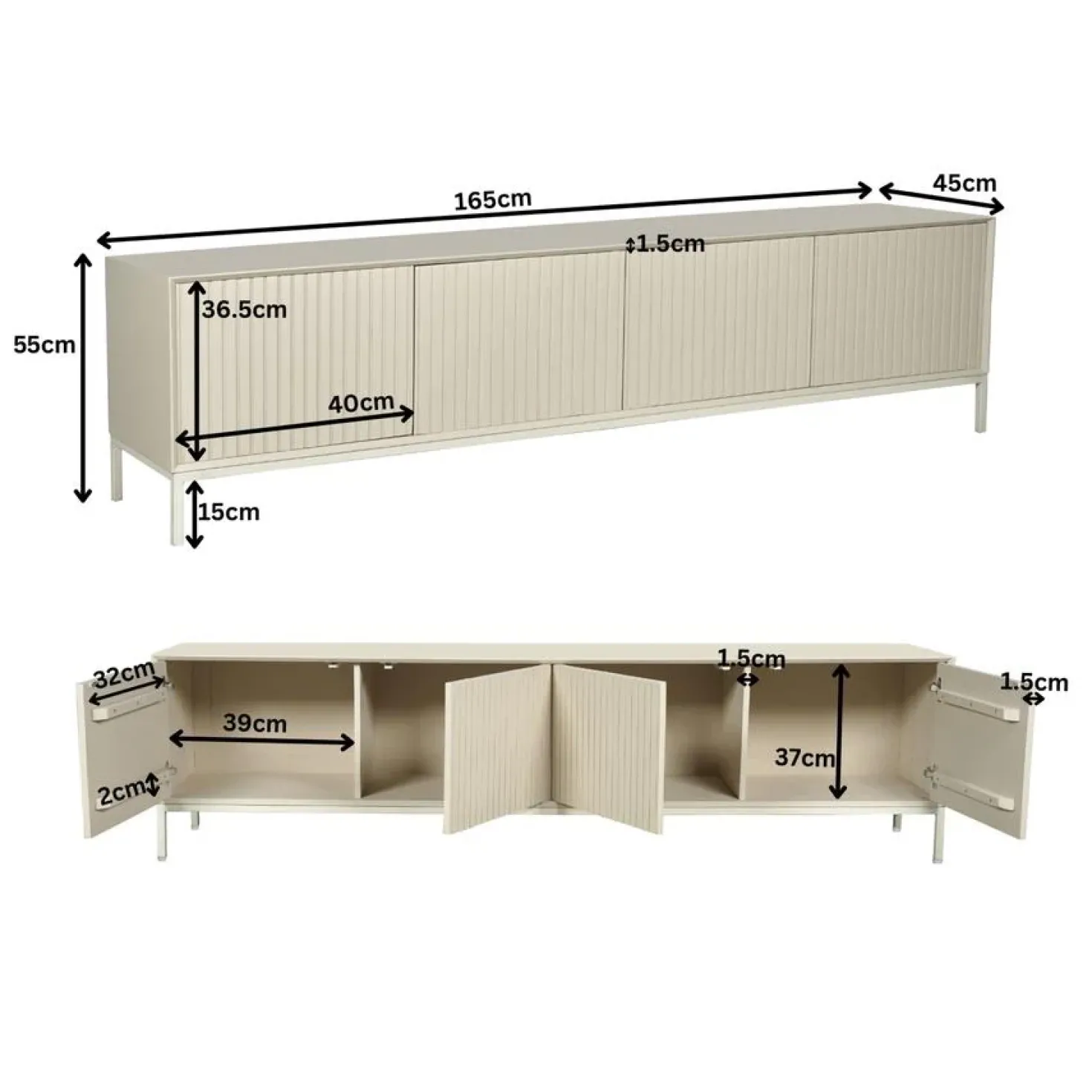Tv meubel Martin Zand 165 cm
