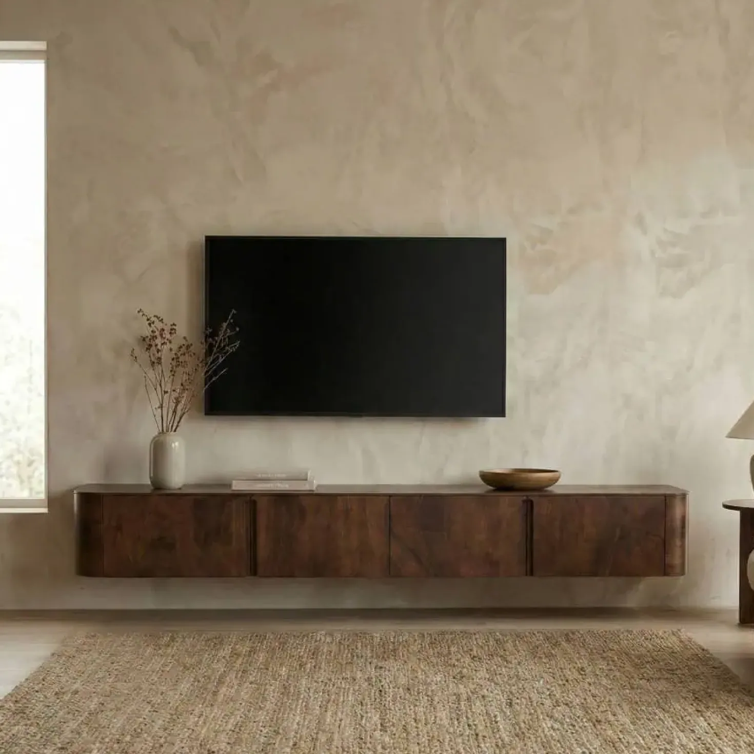 Tv meubel Yama walnoot zwevend | 235cm