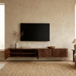 Tv meubel Yama walnoot zwevend | 235cm