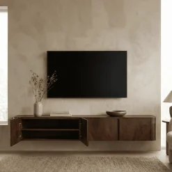 Tv meubel Yama walnoot zwevend | 195cm