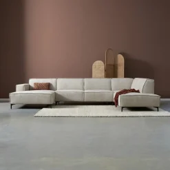 U-Bank River Chaise longue links – Taupe stof