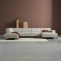 U-Bank River Chaise longue rechts – Taupe stof