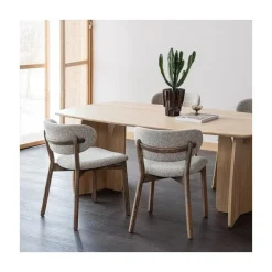 Udar Eetkamerstoel naturel met houten frame bruin