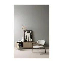 Udar Fauteuil naturel met houten frame bruin