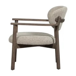Udar Fauteuil naturel met houten frame bruin