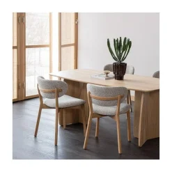 Udar Fauteuil naturel met houten frame naturel