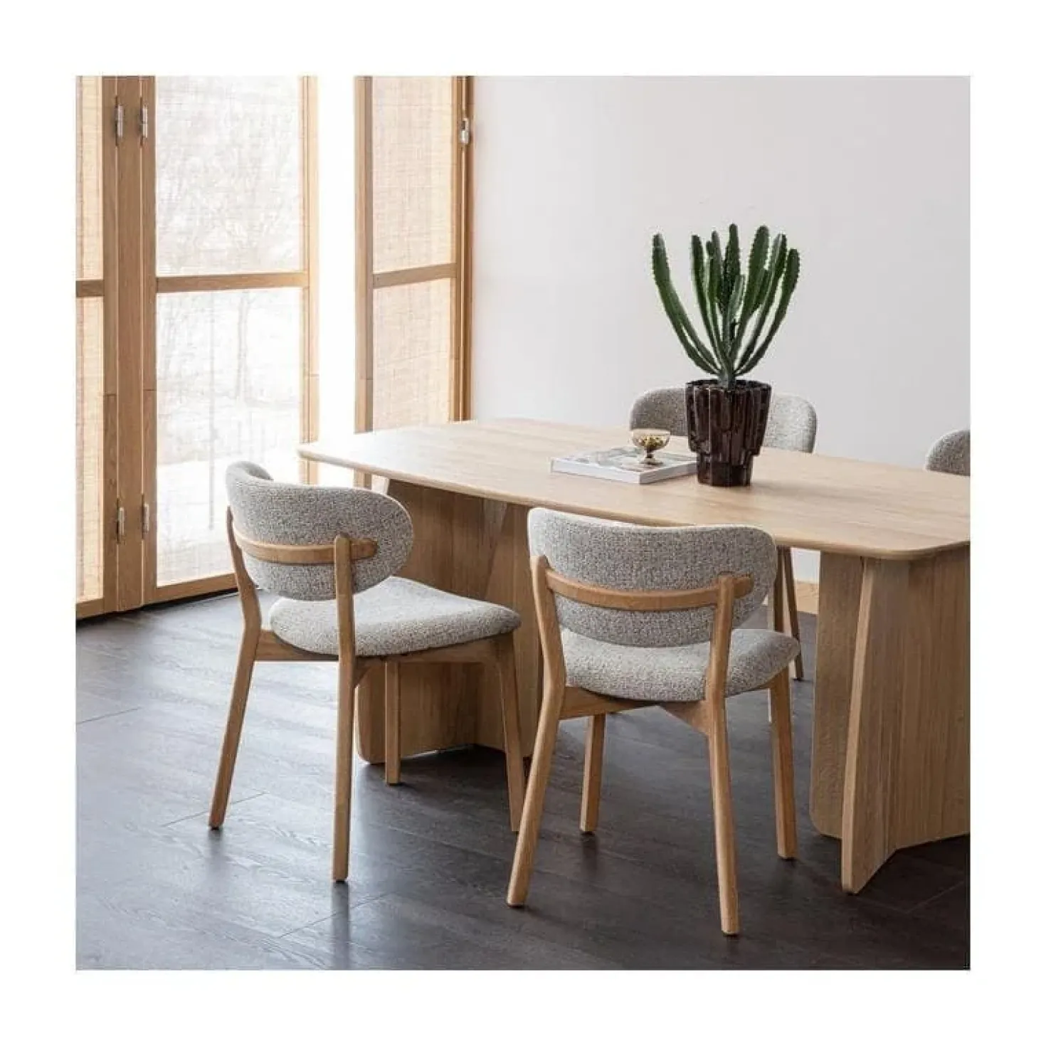 Udar Fauteuil naturel met houten frame naturel