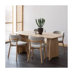 Udar Fauteuil naturel met houten frame naturel