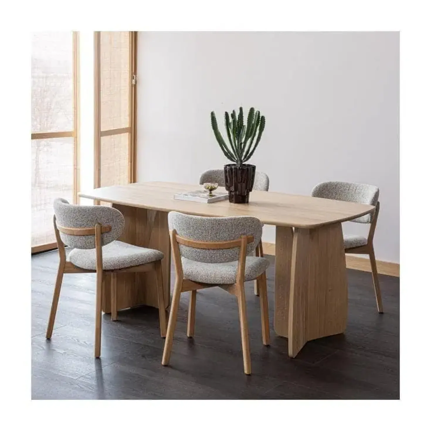 Udar Fauteuil naturel met houten frame naturel