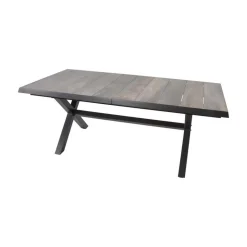 Uittrektafel Castilla Noir met kruispoot 204-264cm