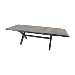 Uittrektafel Castilla Noir met kruispoot 204-264cm