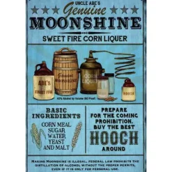 Uncle Abe’s Moonshine drank - metalen bord