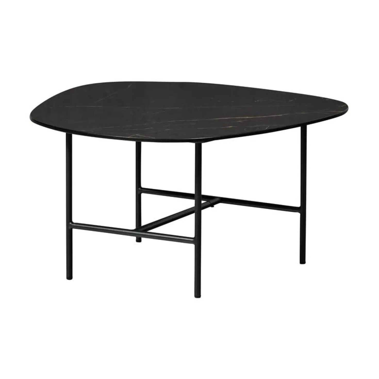 Vajen Salontafel organisch Zwart Marmerlook 70cm