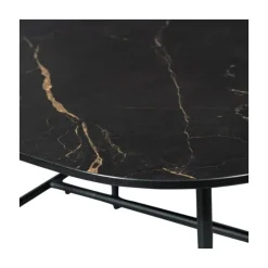Vajen Salontafel organisch Zwart Marmerlook 70cm