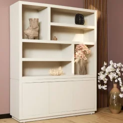 Vakkenkast Dortmund XL mangohout zand 160cm