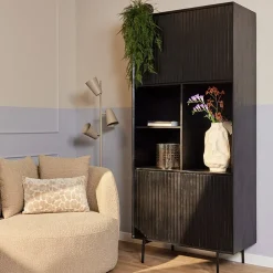 Vakkenkast Martin 90 cm zwart