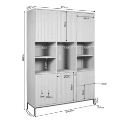 Vakkenkast Martin XL Walnoot 135cm