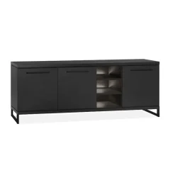 Valente Dressoir 3-deurs Zwart 220cm