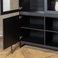 Valente Vitrinekast Zwart 120cm