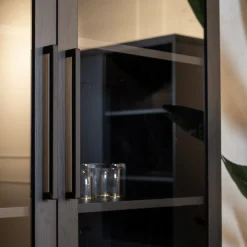 Valente Vitrinekast Zwart 120cm