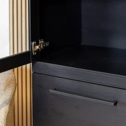 Valente Vitrinekast Zwart 120cm