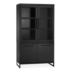 Valente Vitrinekast Zwart 120cm
