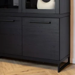 Valente Vitrinekast Zwart 120cm