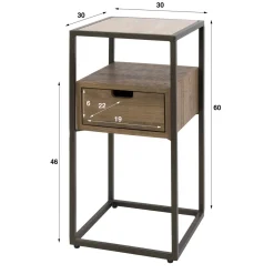 Valentina XS Nachtkastje 1 lade Keramiek Travertin 64cm