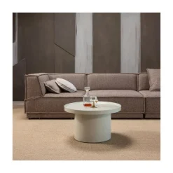 Veluna Bijzettafel rond Hoogglans Zand 70cm