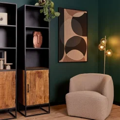 Venice boekenkast mangohout 3-vaks 50cm