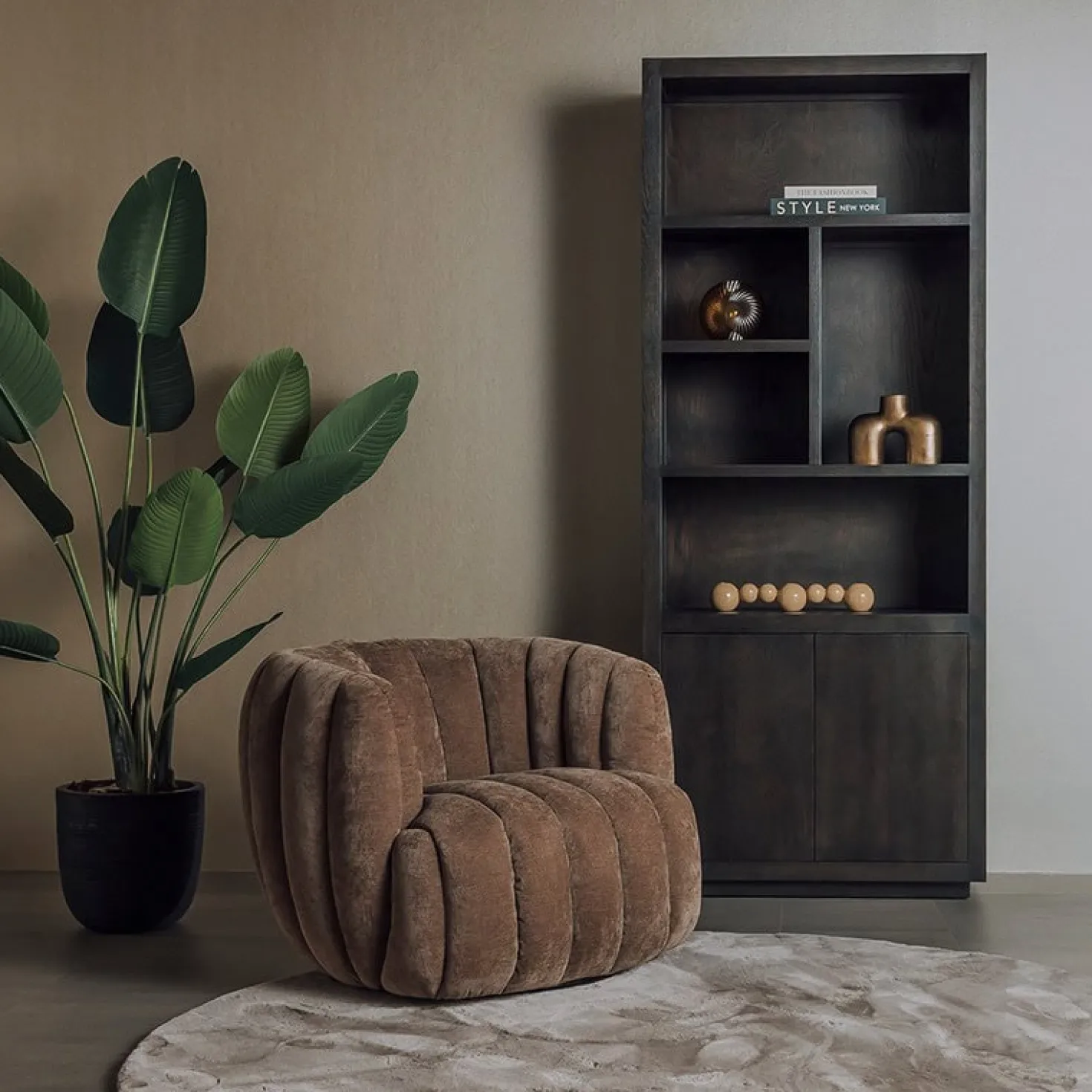 Verdi Fauteuil mocca stof