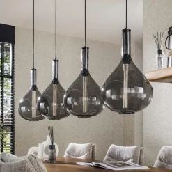 Victoria 4-lichts glazen hanglamp
