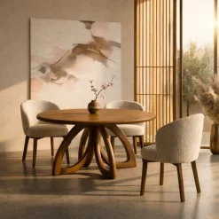Vienna Eettafel rond walnoot 130cm