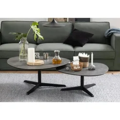 Vinna Salontafel Zwart Metaal 84cm