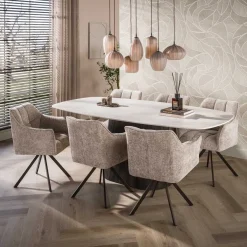 Vittoria Eettafel deens ovaal Keramiek Bruin 215cm