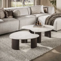 Vittoria Salontafel Aperto Set van 2 keramiek Bruin 102cm