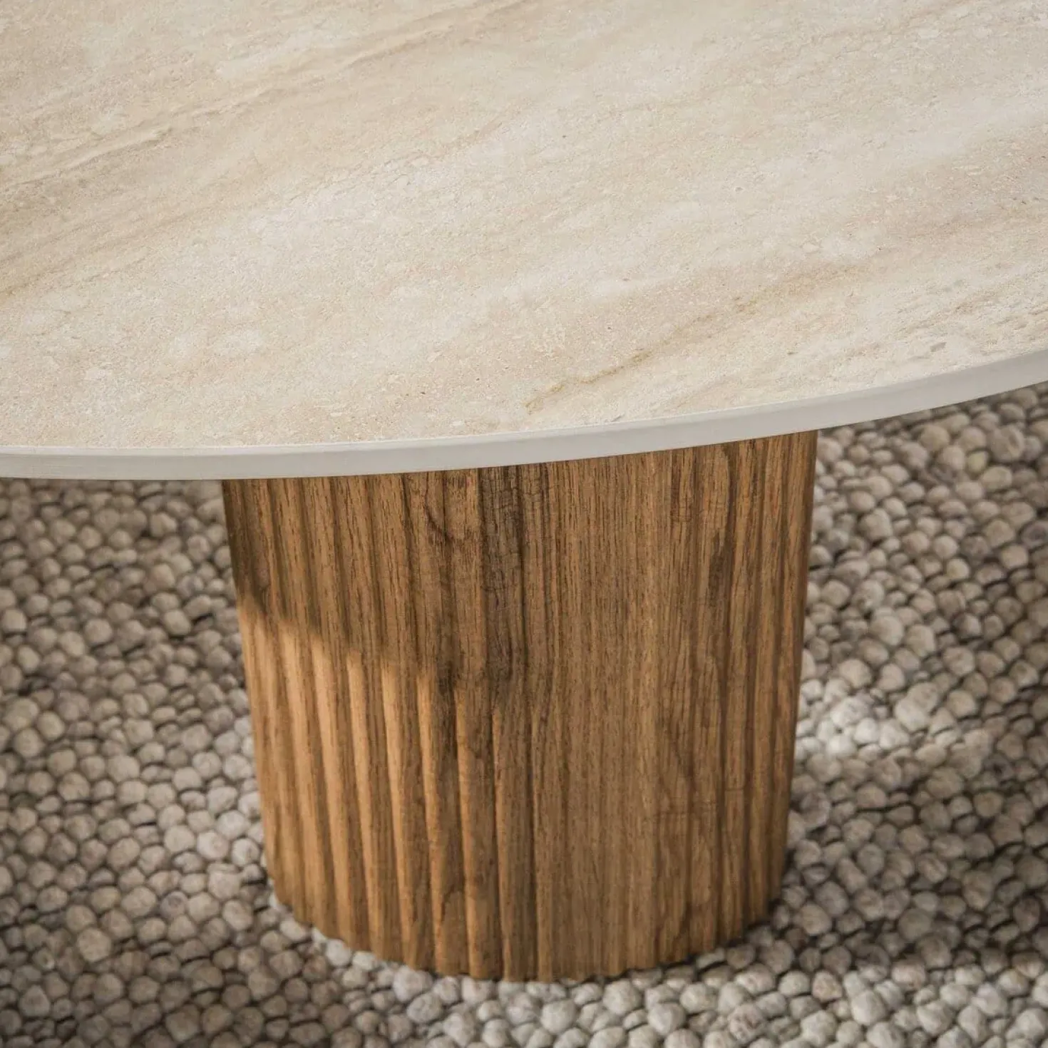Vittoria Salontafel Aperto Set van 2 keramiek Travertin 102cm