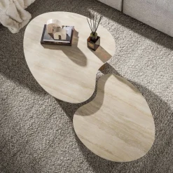 Vittoria Salontafel Aperto Set van 2 keramiek Travertin 102cm
