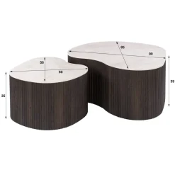 Vittoria Salontafel Medio Set van 2 keramiek Bruin 90cm