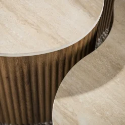 Vittoria Salontafel Medio Set van 2 keramiek Travertin 90cm