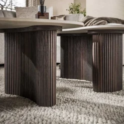 Vittoria Salontafel Organisch Set van 2 keramiek Travertin 88cm