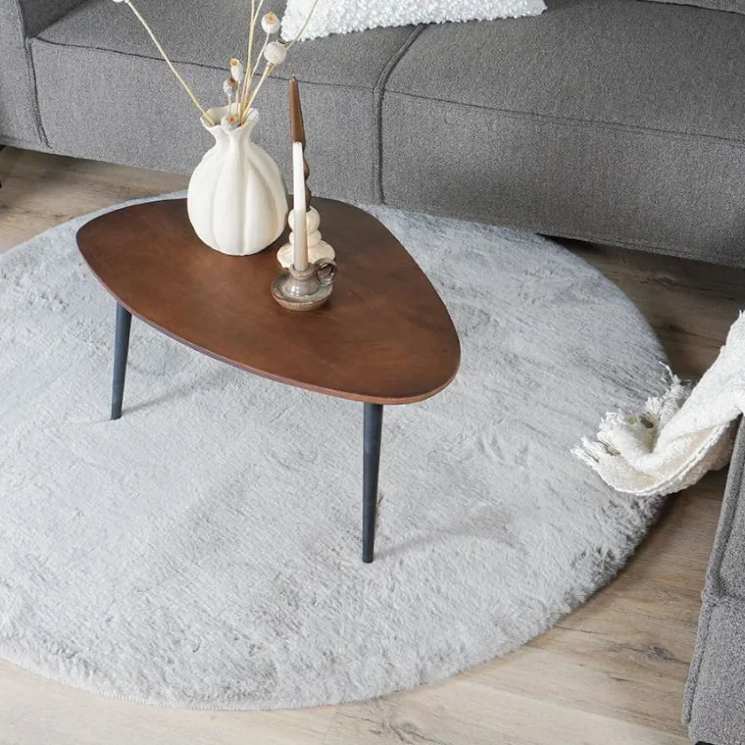 Vloerkleed Velluto Nature Rond ø160 cm