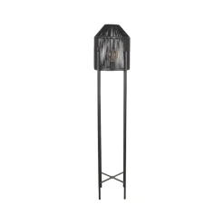 Vloerlamp Ibiza 1-Lichts Zwart Jute