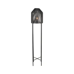 Vloerlamp Ibiza 1-Lichts Zwart Jute